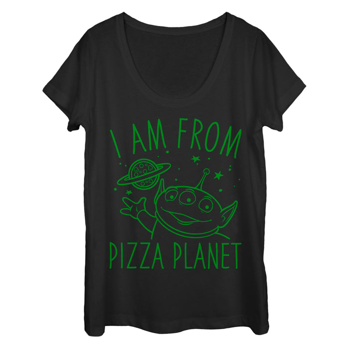 fifth sun Women's Toy Story Come in Peace from Pizza Planet Scoop Neck