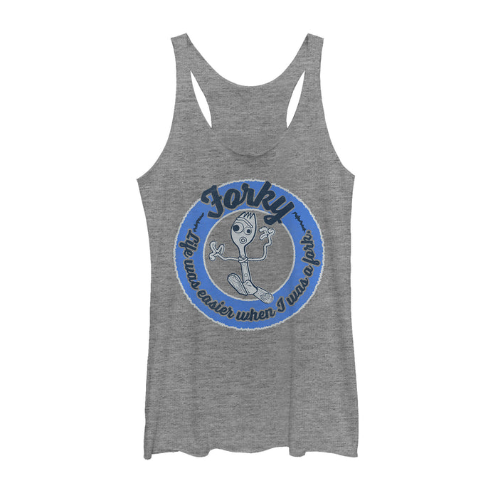 fifth sun Women's Toy Story Forky Life Was Easy Racerback Tank Top