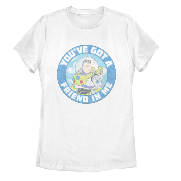 fifth sun Women's Toy Story Friend in Me Buzz Circle T-Shirt