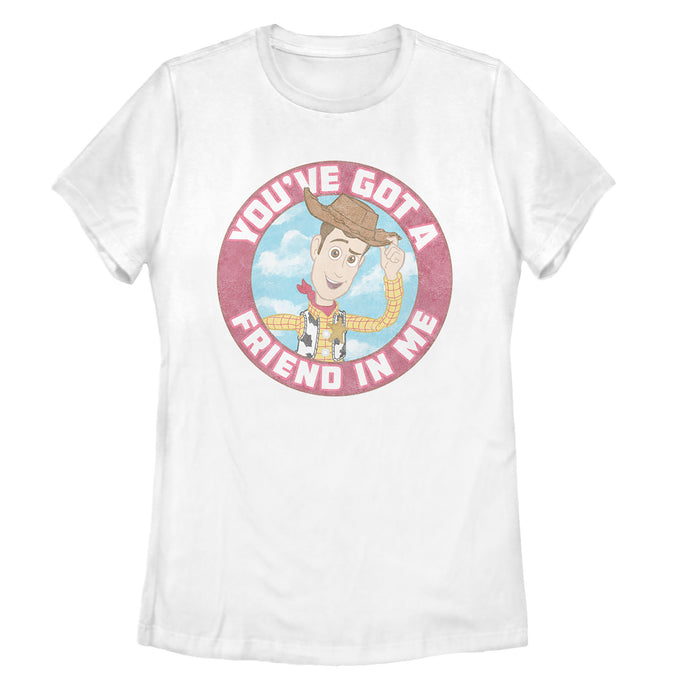 fifth sun Women's Toy Story Friend in Me Woody Circle T-Shirt