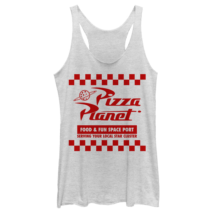 fifth sun Women's Toy Story Pizza Planet Uniform Racerback Tank Top