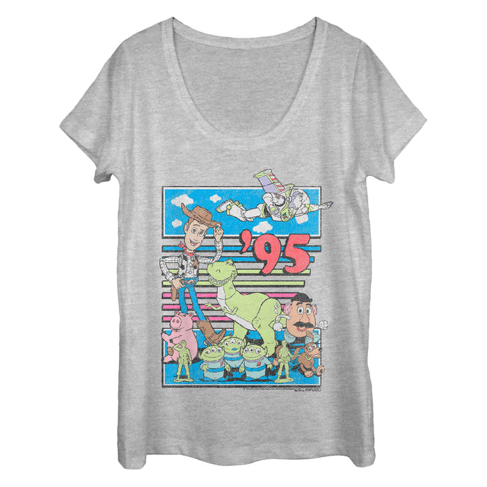 fifth sun Women's Toy Story Retro Best Friend Toys Scoop Neck