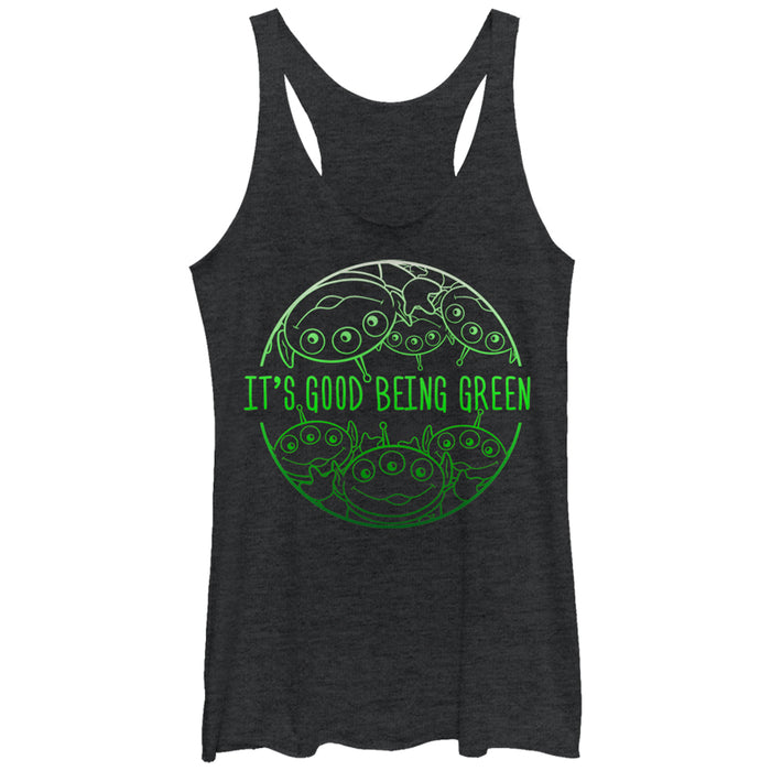 fifth sun Women's Toy Story Squeeze Toy Aliens Being Racerback Tank Top
