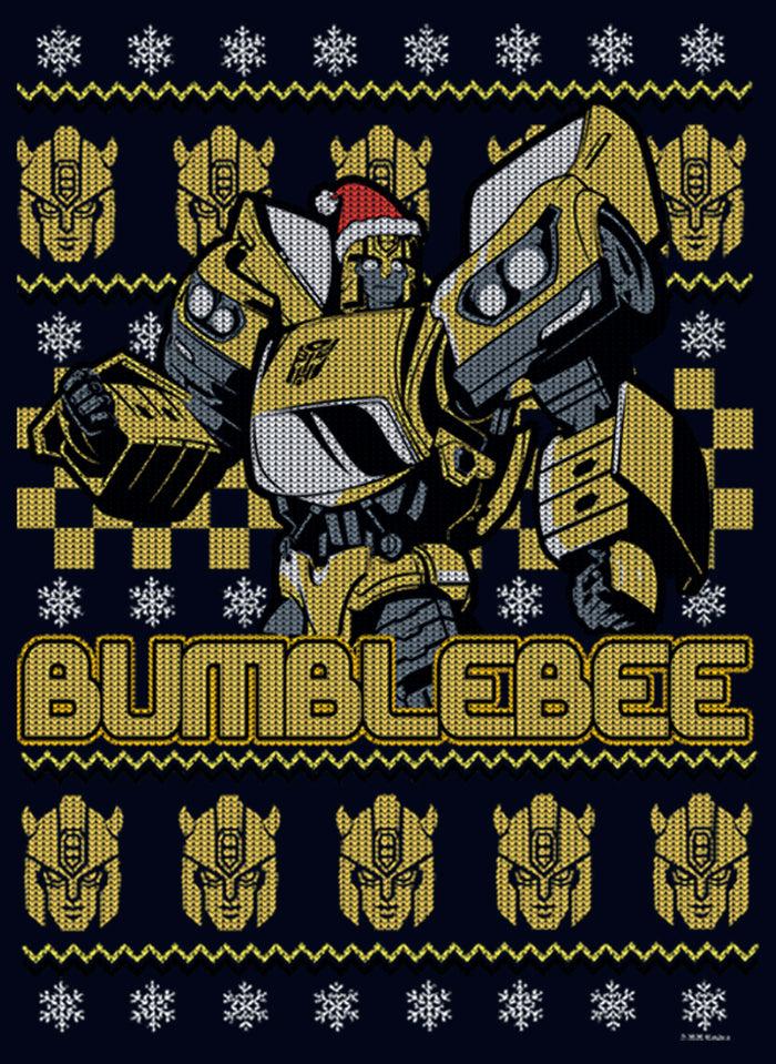 Fifth Sun Women's Transformers Bumblebee Ugly Xmas T-Shirt