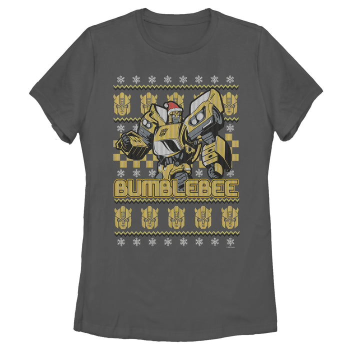 fifth sun Women's Transformers Bumblebee Ugly Xmas T-Shirt