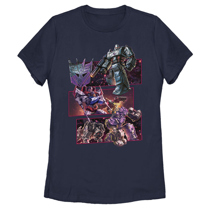fifth sun Women's Transformers Decepticons Character Panels T-Shirt