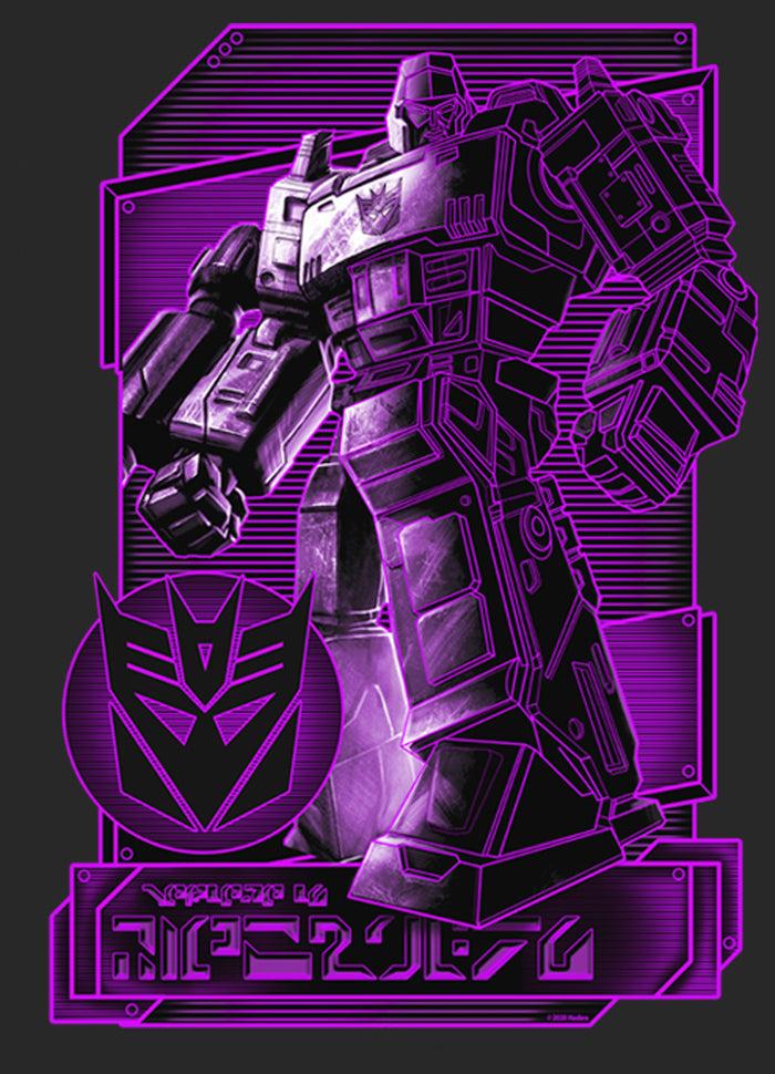 Fifth Sun Women's Transformers Megatron Digital Outline T-Shirt