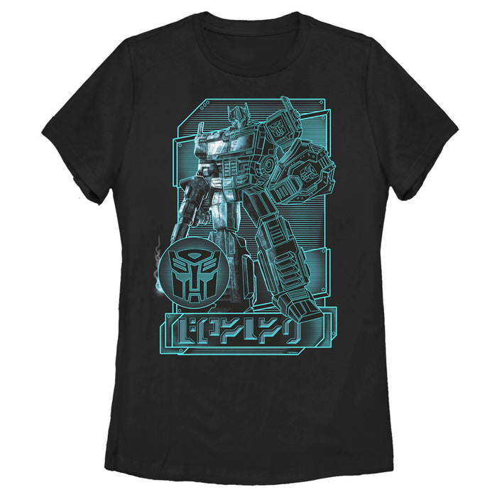 fifth sun Women's Transformers Optimus Prime Digital Outline T-Shirt