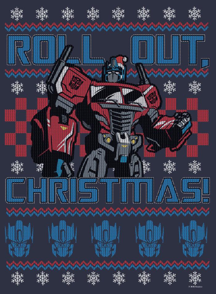 Fifth Sun Women's Transformers Optimus Prime Roll Out Ugly Xmas T-Shirt