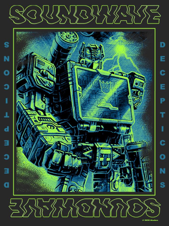 Fifth Sun Women's Transformers Soundwave Lightning Waves T-Shirt