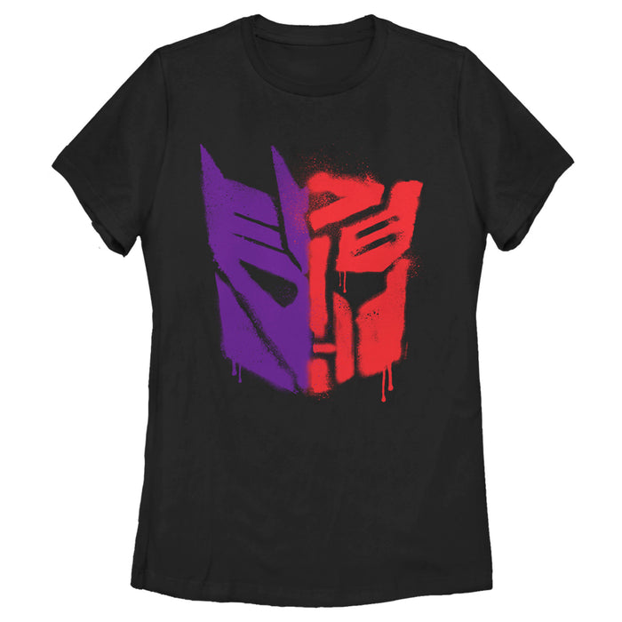 fifth sun Women's Transformers Split Bot Graffiti Logo T-Shirt