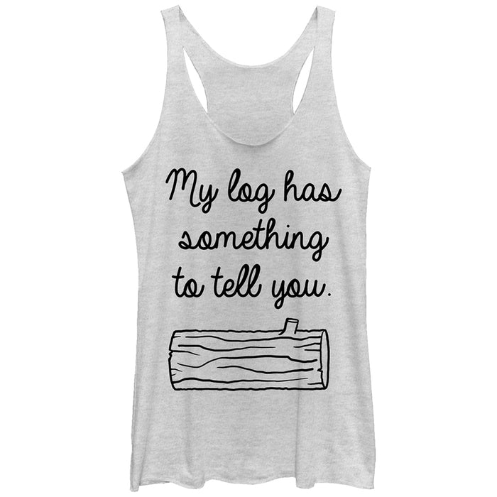 fifth sun Women's Twin Peaks Log Has Secrets Racerback Tank Top