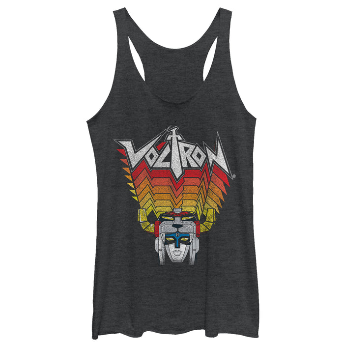 fifth sun Women's Voltron: Defender of the Universe Robot Stripes Racerback Tank Top